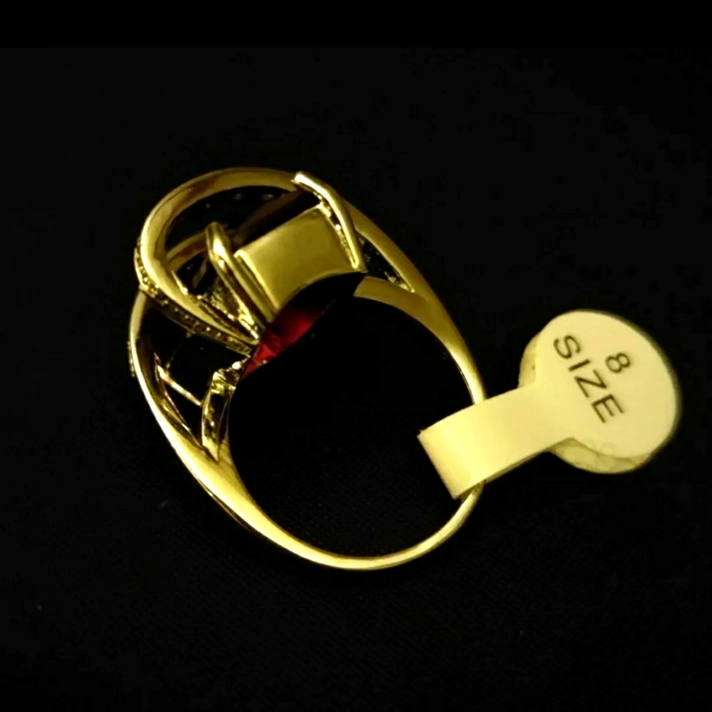 Red Ruby 925 Rhinestone Ring - image 3